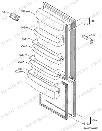 Взрыв-схема холодильника Ikea FBCF228/64 90200250 - Схема узла Door 003